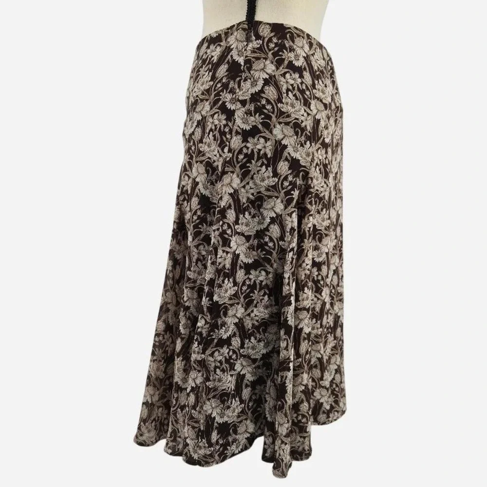 Cottagecore‎ Brown Floral midi skirt